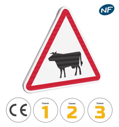 A15a1 - Panneau passage d'Animaux Domestiques Vache