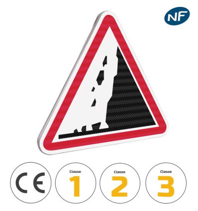 A19 - Panneau Risque de Chute de Pierres sur la Route