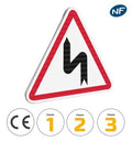 A1D - Panneau succession de virages dont le premier est à gauche