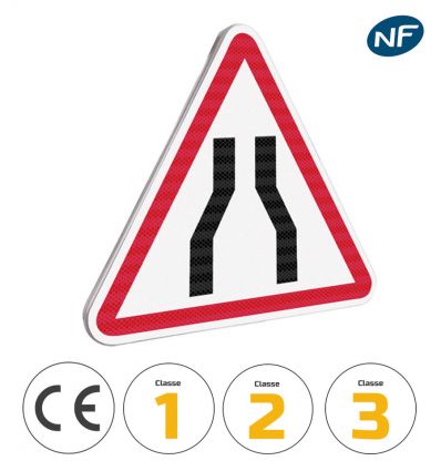 A3 - Panneau rétrécissement de chaussée