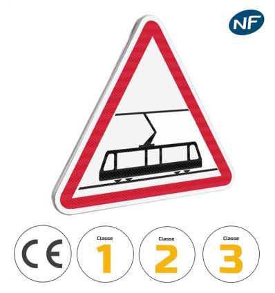A9 - Panneau Traversée de Voies de Tramways