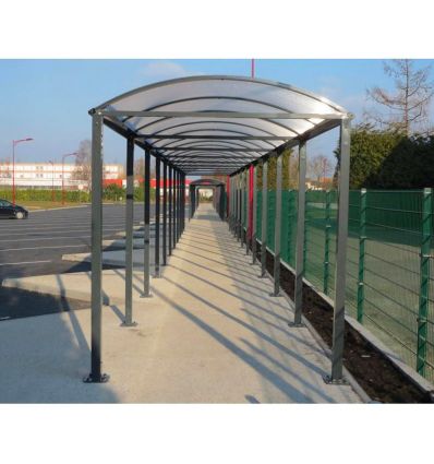 Abri vélo collectivité voûte en acier galvanisé