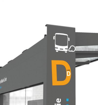 Abribus en acier moderne Kub