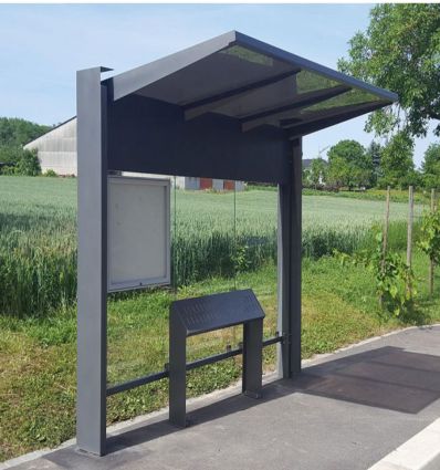 Abribus en acier moderne Kub