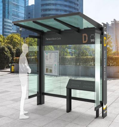 Abribus en acier moderne Kub