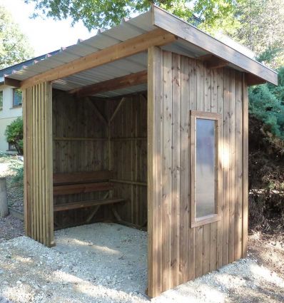 Abri bus scolaire en bois
