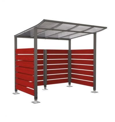 Abri vélo collectivité modulo en stratifié compact effet bois