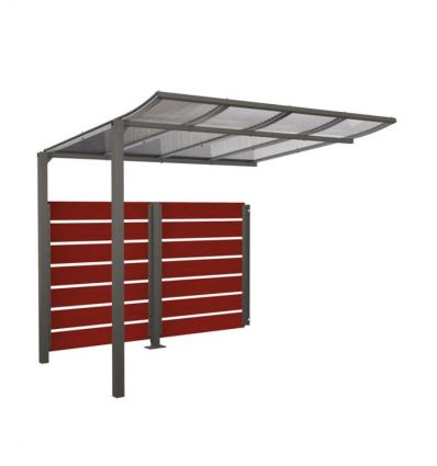 Abri vélo collectivité modulo en stratifié compact effet bois