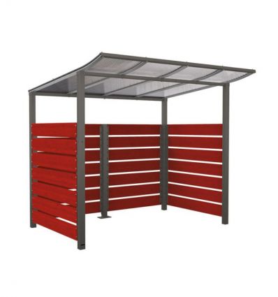 Abri vélo collectivité modulo en stratifié compact effet bois