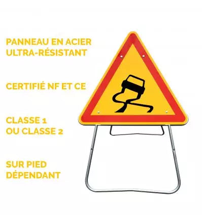 AK4 - Panneau de Chantier Chaussée Glissante