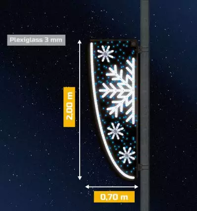 Décoration candélabre de Noël - flocon de neige