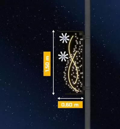 Décoration candélabre de Noël - flocon de neige