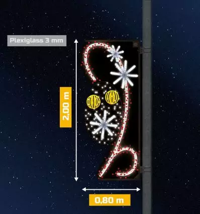 Décoration candélabre de Noël - flocon de neige