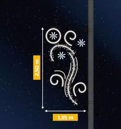 Décoration candélabre de Noël - flocon de neige