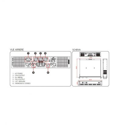 Ampli de puissance 2 canaux​ 2 x 265 W
