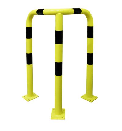 Arceau de protection d'angle industriel à 3 pieds sur platines