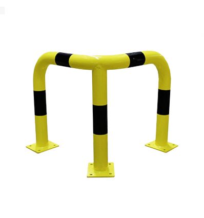 Arceau de protection d'angle industriel à 3 pieds sur platines