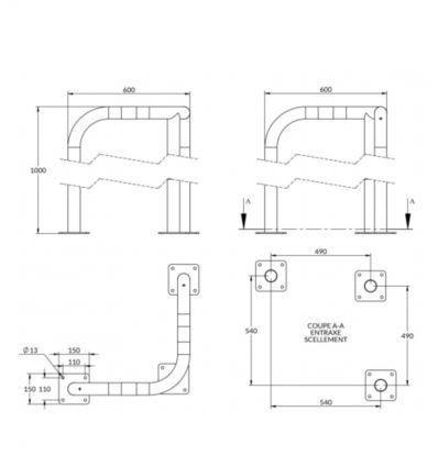 Étrier de protection d'angle 3 pieds