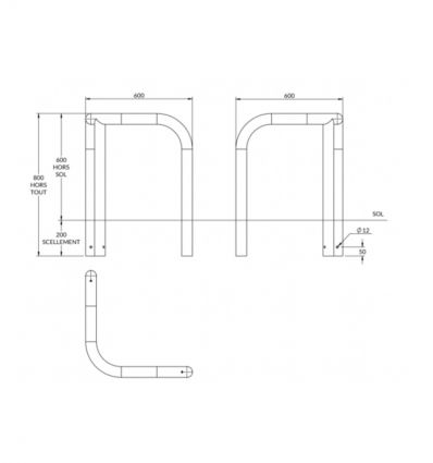 Étrier de protection d'angle 3 pieds