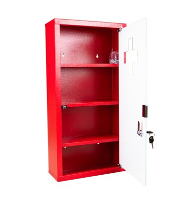 Armoire à pharmacie métallique rouge