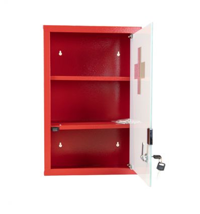 Armoire à pharmacie métallique rouge
