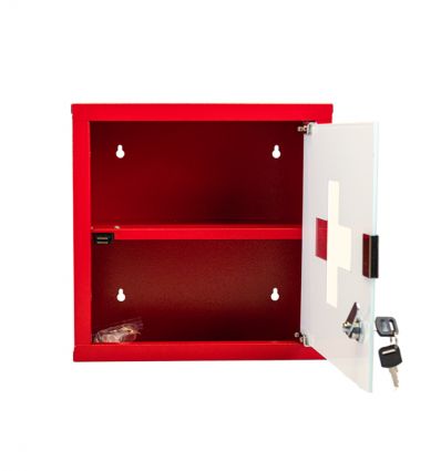 Armoire à pharmacie métallique rouge