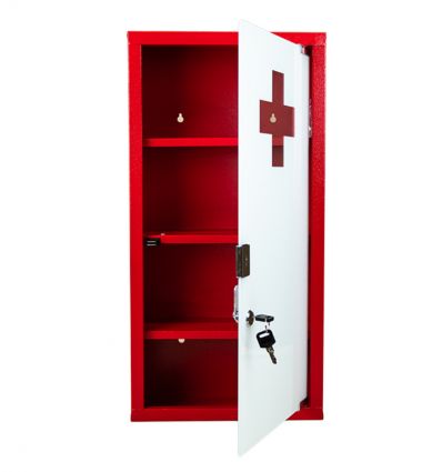 Armoire à pharmacie métallique rouge