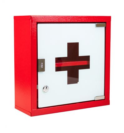 Armoire à pharmacie métallique rouge