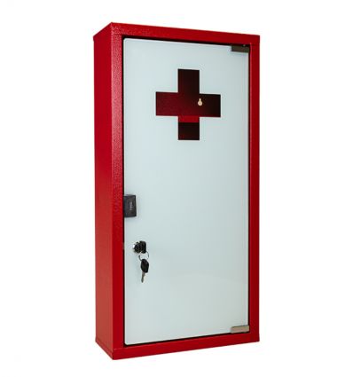 Armoire à pharmacie métallique rouge