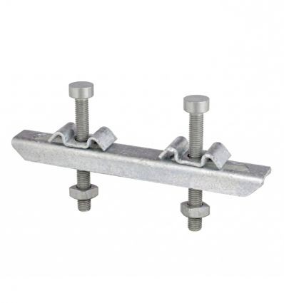 Attache de fixation double caillebotis