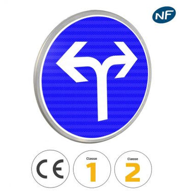 B21e - Panneau direction obligatoire à droite ou à gauche