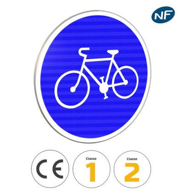 B22a - Panneau piste ou bande obligatoire pour cyclistes