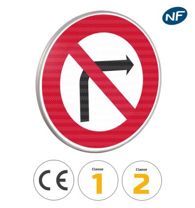 B2b - Panneau interdiction de tourner à droite