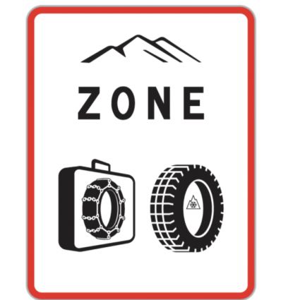 B58 - Panneau Entrée Zone Equipements Hivernaux Obligatoires