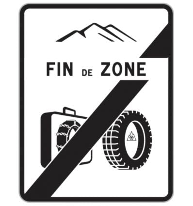 B59 - Panneau Sortie Zone Equipements Hivernaux Obligatoires