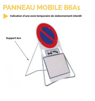 Balise mobile B6A1 interdiction de stationner avec picto fourrière
