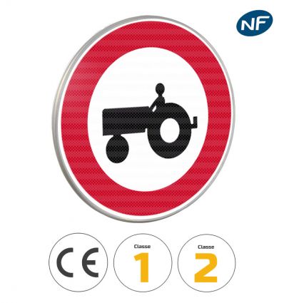 B9d - Panneau accès interdit aux véhicules agricoles à moteur