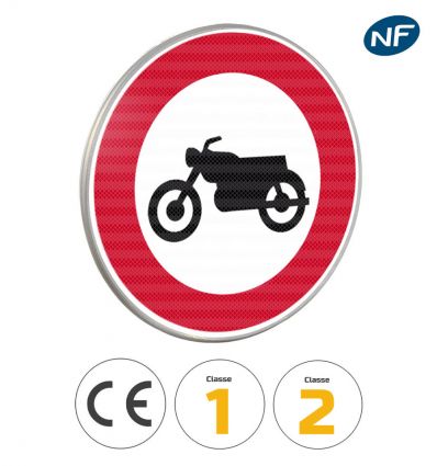 B9h - Panneau accès interdit motocyclettes & motocyclettes légères
