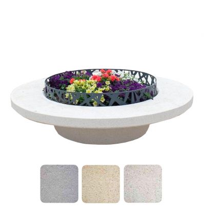 Bac à fleur en béton avec assise