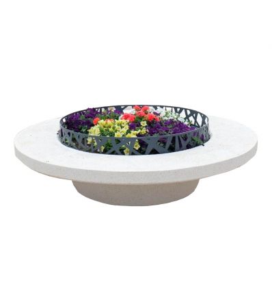 Bac à fleur en béton avec assise