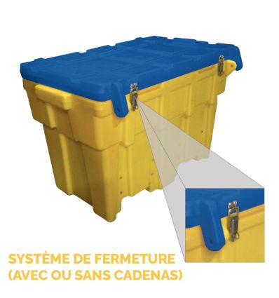 Bac à sel de déneigement gerbable 180 ou 300 L