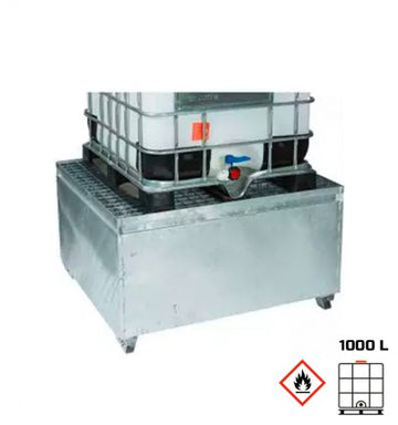 Bac de rétention cuve 1000 L en acier galvanisé