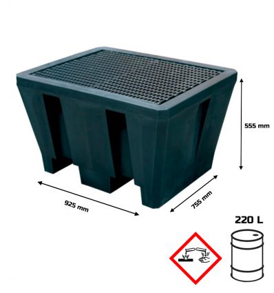Bac de Rétention en Plastique PEHD - 1 à 4 fûts