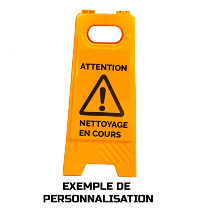 Balise pliante personnalisable jaune message au choix