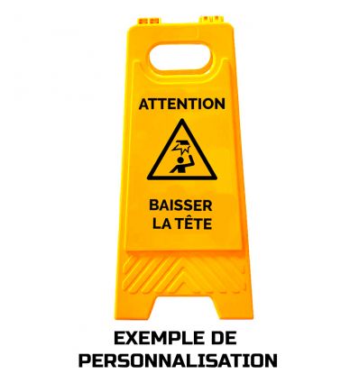 Balise pliante personnalisable jaune message au choix