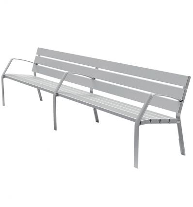 Banc public métallique pour extérieur à lattes