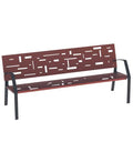 Banc acier extérieur design marron martelé corten