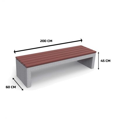 Banc béton assise bois