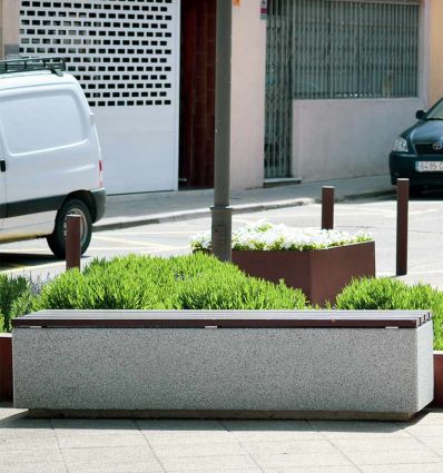 Banc béton bois monobloc