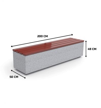 Banc béton bois monobloc